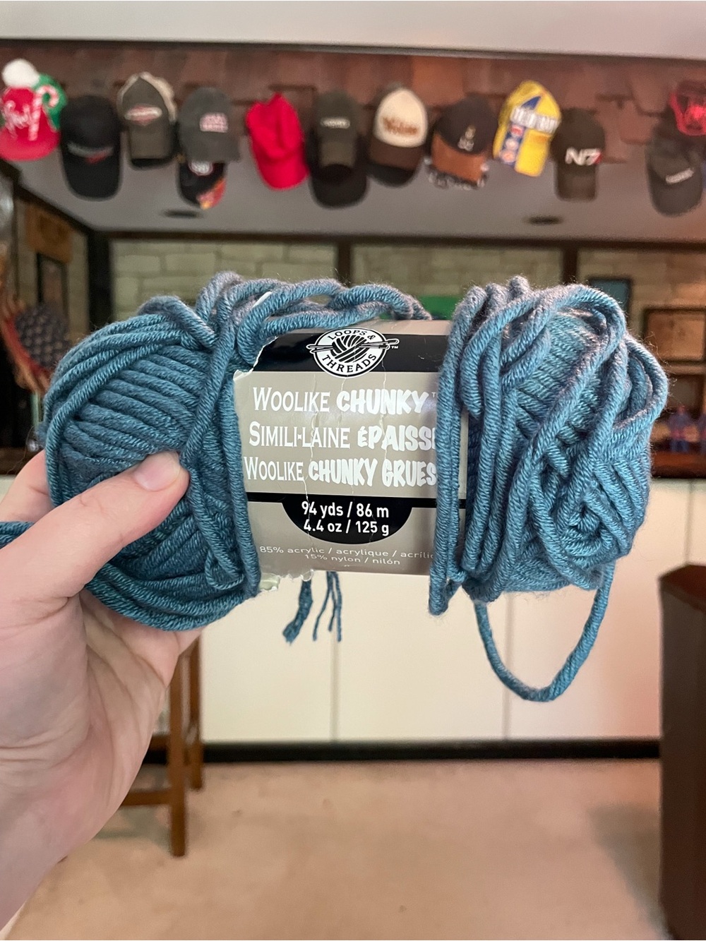 Loops & Threads Woolike Chunky Acrylic/Nylon Blend Yarn - “Teal Lake” - Blue